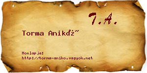 Torma Anikó névjegykártya